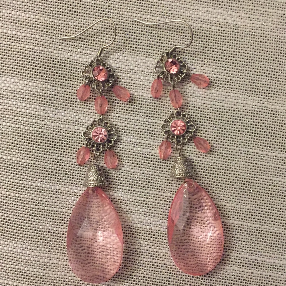 Gorgeous pink dangle earrings